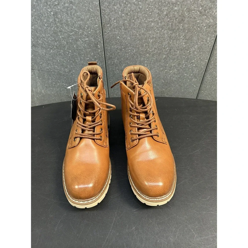 NWOB Steve Madden Men's P-Bowery Cognac Half-Zip Chukka Boots 8.5